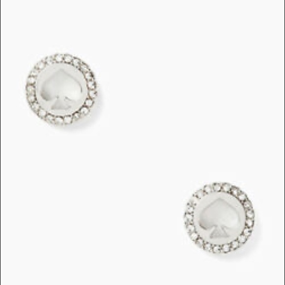 NWT KATE SPADE SILVER “SPOT THE SPADE” EARRINGS! - Picture 2 of 5